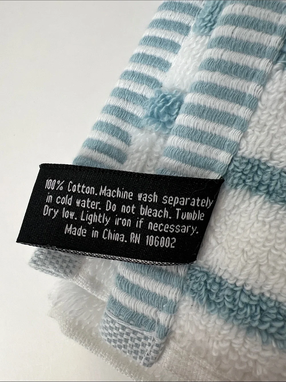Rachel Zoe Bath Towels Classic Blue and White Striped Soft Cotton Set of 2 NEW